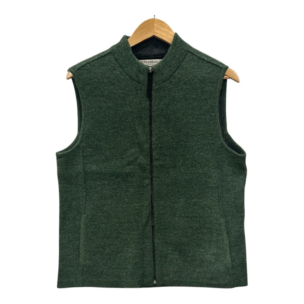 Red Maple Sportswear Mens Alpaca Blend Full Zip Sweater Vest Green Large Peru